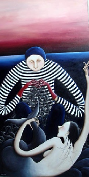 La pêche miraculeuse - Huile sur toile - 120 x 60 - 2007